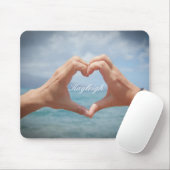 Hände, die ein Herz-Mousepad bilden - heller Hinte Mousepad (Mit Mouse)