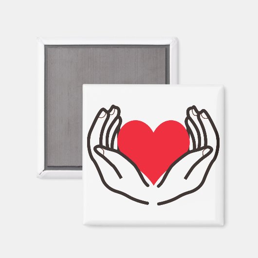 Hände, die Herz halten Magnet (Vorderseite/Rückseite)