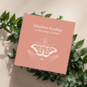 Hände Dritter EYE Moon Moth Yoga Spiritueller Coac Quadratische Visitenkarte