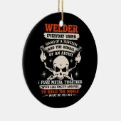 Hände eines Chirurgen Welder Funny Schweiding Männ Keramik Ornament (Rechts)