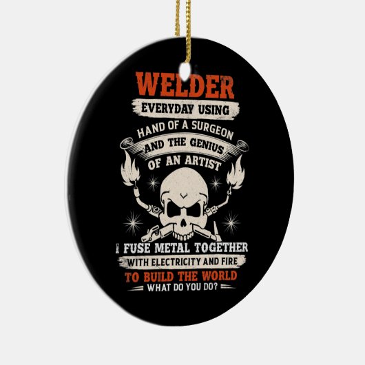 Hände eines Chirurgen Welder Funny Schweiding Männ Keramik Ornament (Rechts)