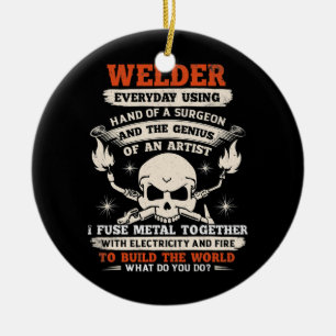 Hände eines Chirurgen Welder Funny Schweiding Männ Keramik Ornament