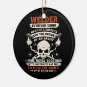 Hände eines Chirurgen Welder Funny Schweiding Männ Keramik Ornament (Links)