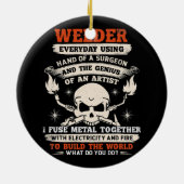 Hände eines Chirurgen Welder Funny Schweiding Männ Keramik Ornament (Hinten)
