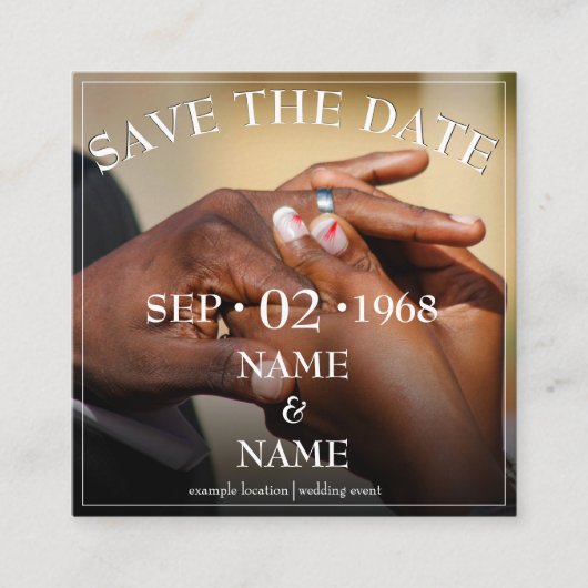 Hände eines Ehepaares mit Ring Begleitkarte (Vorderseite)