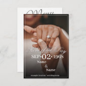 Hände eines farbigen Ehepaares mit Ring Begleitkarte (Vorne/Hinten)