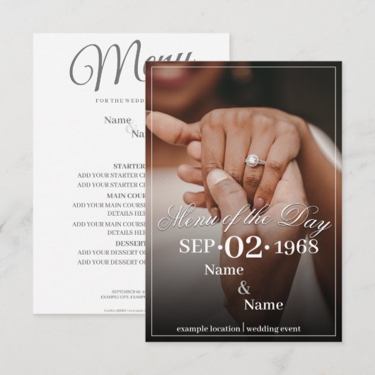 Hände eines farbigen Ehepaares mit Ring Begleitkarte (Vorne/Hinten)