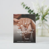 Hände eines farbigen Ehepaares mit Ring Begleitkarte (Stehend Vorderseite)