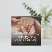 Hände eines farbigen Ehepaares mit Ring Menükarte (Stehend Vorderseite)