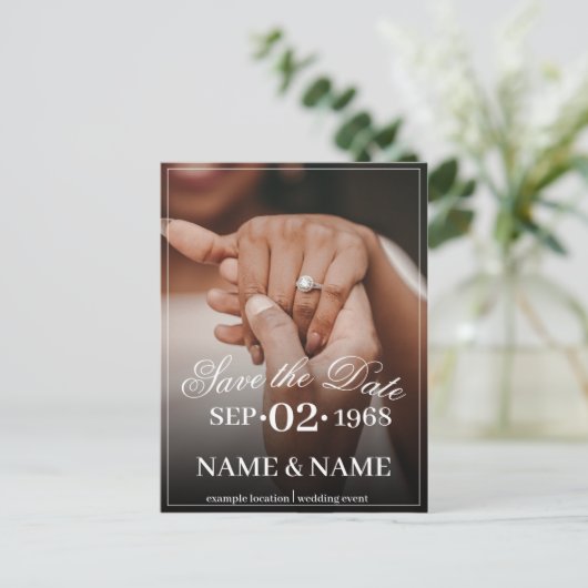 Hände eines farbigen Ehepaares mit Ring Postkarte (Stehend Vorderseite)