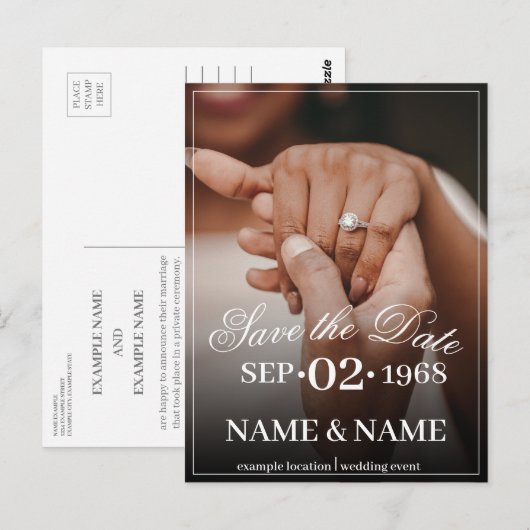 Hände eines farbigen Ehepaares mit Ring Postkarte (Vorne/Hinten)