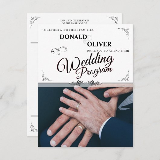 Hände eines homosexuellen Ehepaares mit Rings (Vorne/Hinten)