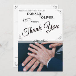 Hände eines homosexuellen Ehepaares mit Rings