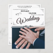 Hände eines homosexuellen Ehepaares mit Rings (Vorne/Hinten)