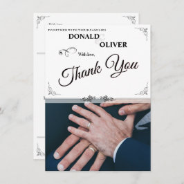 Hände eines homosexuellen Ehepaares mit Rings