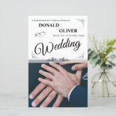 Hände eines homosexuellen Ehepaares mit Rings (Stehend Vorderseite)