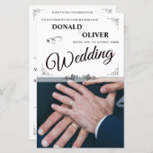 Hände eines homosexuellen Ehepaares mit Rings (Vorne/Hinten)