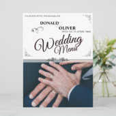 Hände eines homosexuellen Ehepaares mit Rings (Stehend Vorderseite)