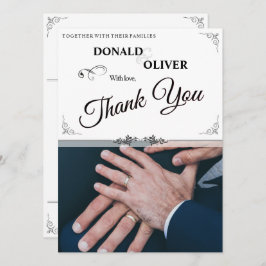 Hände eines homosexuellen Ehepaares mit Rings