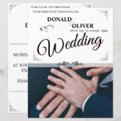 Hände eines homosexuellen Ehepaares mit Rings (Vorne/Hinten)