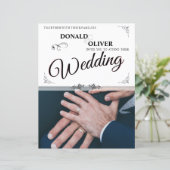 Hände eines homosexuellen Ehepaares mit Rings (Stehend Vorderseite)