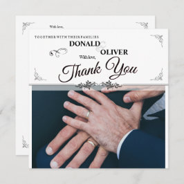 Hände eines homosexuellen Ehepaares mit Rings