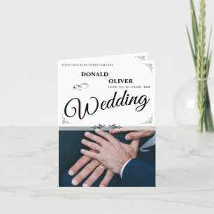 Hände eines homosexuellen Ehepaares mit Rings Ankündigung