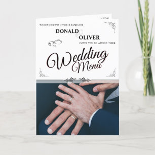 Hände eines homosexuellen Ehepaares mit Rings Ankündigung