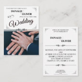 Hände eines homosexuellen Ehepaares mit Rings Begleitkarte (Vorne/Hinten)