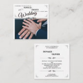 Hände eines homosexuellen Ehepaares mit Rings Begleitkarte (Vorne/Hinten)