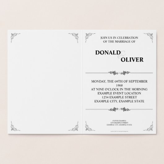 Hände eines homosexuellen Ehepaares mit Rings Folienkarte (Innenseite)