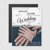 Hände eines homosexuellen Ehepaares mit Rings Magneteinladung (Vorne/Hinten)