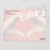 Hände Form Herz Postkarte (Rückseite)