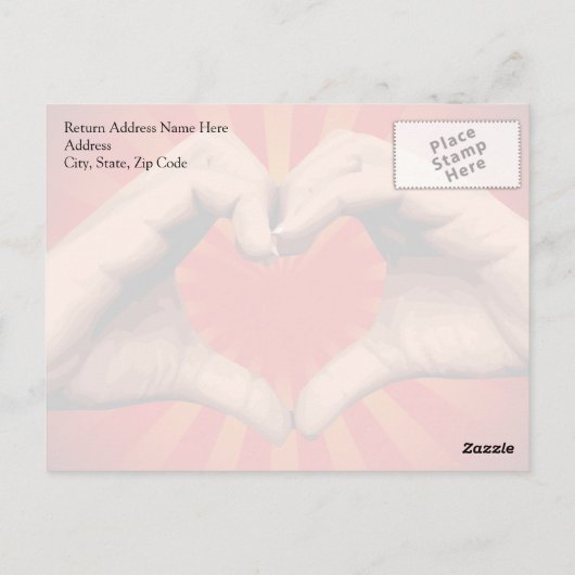 Hände Form Herz Postkarte (Rückseite)