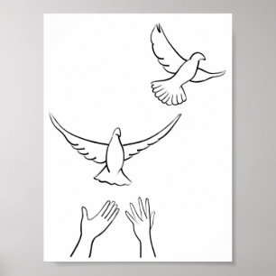 Hände freigegebene Doves Poster