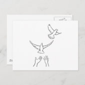 Hände freigegebene Doves Postkarte (Vorne/Hinten)