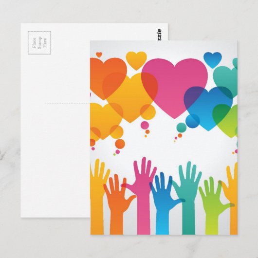 Hände für Liebe Postkarte (Vorne/Hinten)