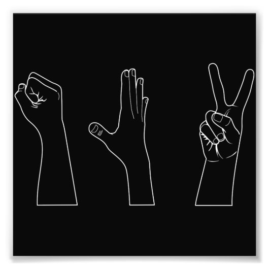 Hände für Papierscheren Fotodruck (Vorne)