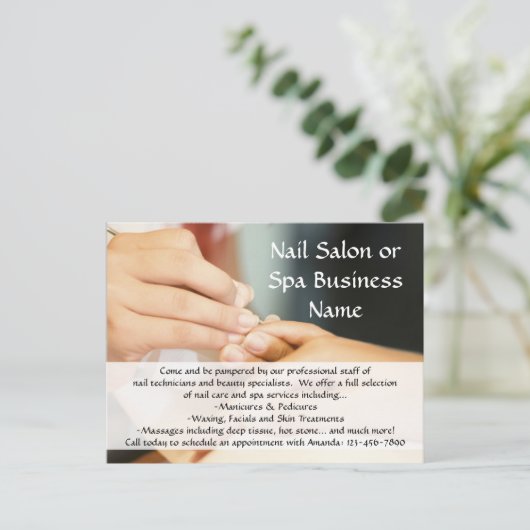 Hände geben Maniküre, Nagelsalon Postkarte (Stehend Vorderseite)