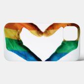 Hände gemalt als Regenbogen-Herz Case-Mate iPhone Hülle (Rückseite (Horizontal))