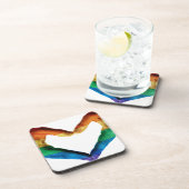 Hände gemalt als Regenbogen-Herz Untersetzer (Rechte Seite)