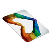 Hände gemalt als Regenbogenherz Magnet (Rechte Seite)