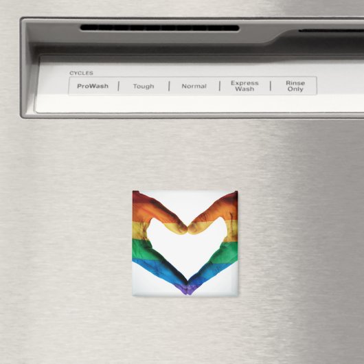 Hände gemalt als Regenbogenherz Magnet (In Situ (Geschirrspüler))