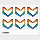 Hände gemalt als Regenbogenherz Quadratischer Aufkleber (Blatt)