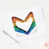 Hände gemalt als Regenbogenherz Quadratischer Aufkleber (Umschlag)