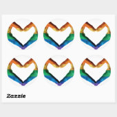 Hände gemalt als Regenbogenherz Runder Aufkleber (Blatt)