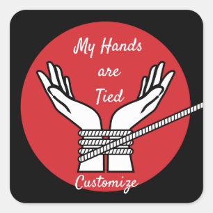 Hände getickt Thunder_Cove Quadratischer Aufkleber