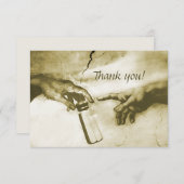 Hände Gottes und Adam Fine Art Parody Dankeskarte (Vorne/Hinten)