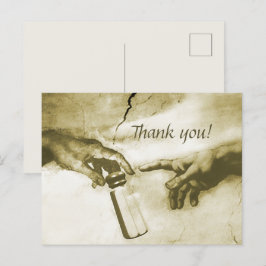 Hände Gottes und Adam Fine Art Parody Vielen Dank Postkarte