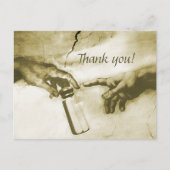 Hände Gottes und Adam Fine Art Parody Vielen Dank Postkarte (Vorderseite)